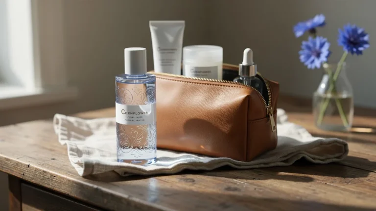 Découverte de l'eau florale de bleuet remplaçant la moitié de ma trousse beauté au naturel